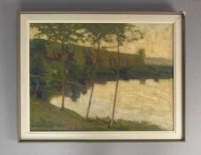 FRITZSCHE, EDWIN (Obergrünberg/Sachsen 1876-1952 Bad Salzuflen), Gemälde / painting: "Landschaft mit