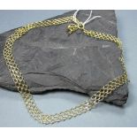 COLLIER / KETTE / necklace, 585er Gold (14,5 g), netzartig gearbeitet, Länge variabel einstellbar