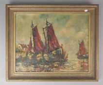 SEEMANN, RUDOLF (Frankfurt / Oder 1906-1977 Rheine), Gemälde / painting: "Hafen mit