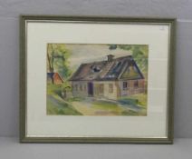 MÄCKEL, ELFRIEDE (Reichenbach 1907-1993 München), Aquarell / watercolour: "Landhaus in
