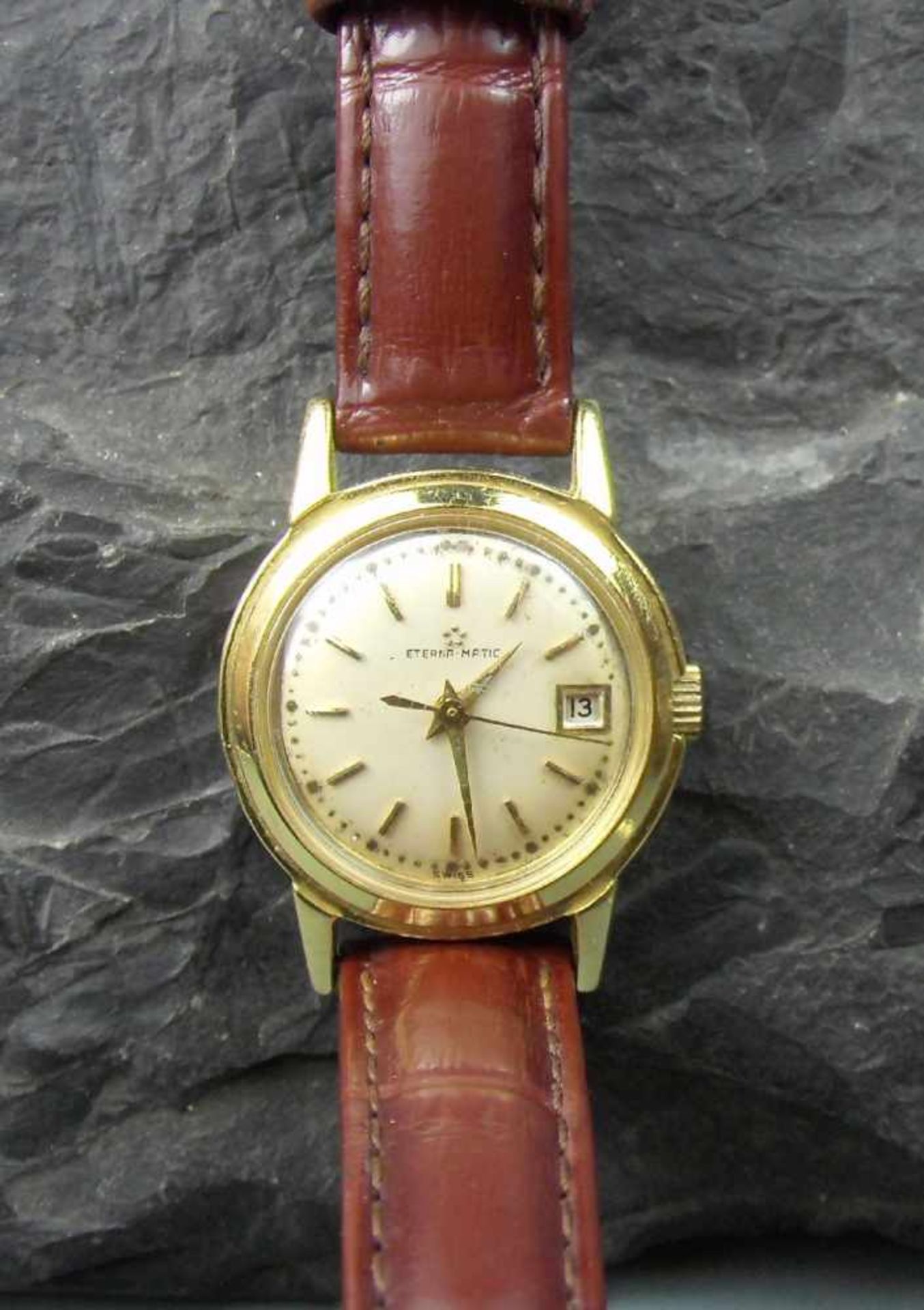 GOLDENE ETERNA - MATIC DAMEN - ARMBANDUHR / wristwatch, Automatik-Uhr, wohl 1960er Jahre, Gehäuse