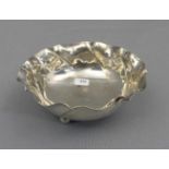 SCHALE / bowl, 800er Silber (insg. 80 g), Österreich (Marke wohl 1867-1872), bez. "T". Runde