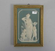 RELIEF: "Allegorie der Malerei", wohl Wedgwood / green jasper ware; im Relief sign. "SI" oder "ST" ,