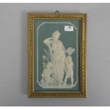 RELIEF: "Allegorie der Malerei", wohl Wedgwood / green jasper ware; im Relief sign. "SI" oder "ST" ,