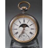 DOPPELKALENDER - TASCHENUHR / pocketwatch, J. Verhagen & Co., Köln, Ende 19. Jh. / Anfang 20. Jh.;