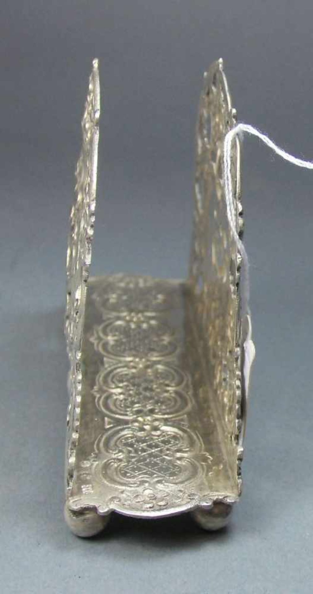 SERVIETTENHALTER / SERVIETTENSTÄNDER / napkin holder, 800er Silber (82 g), deutsch, gepunzt mit - Bild 2 aus 5