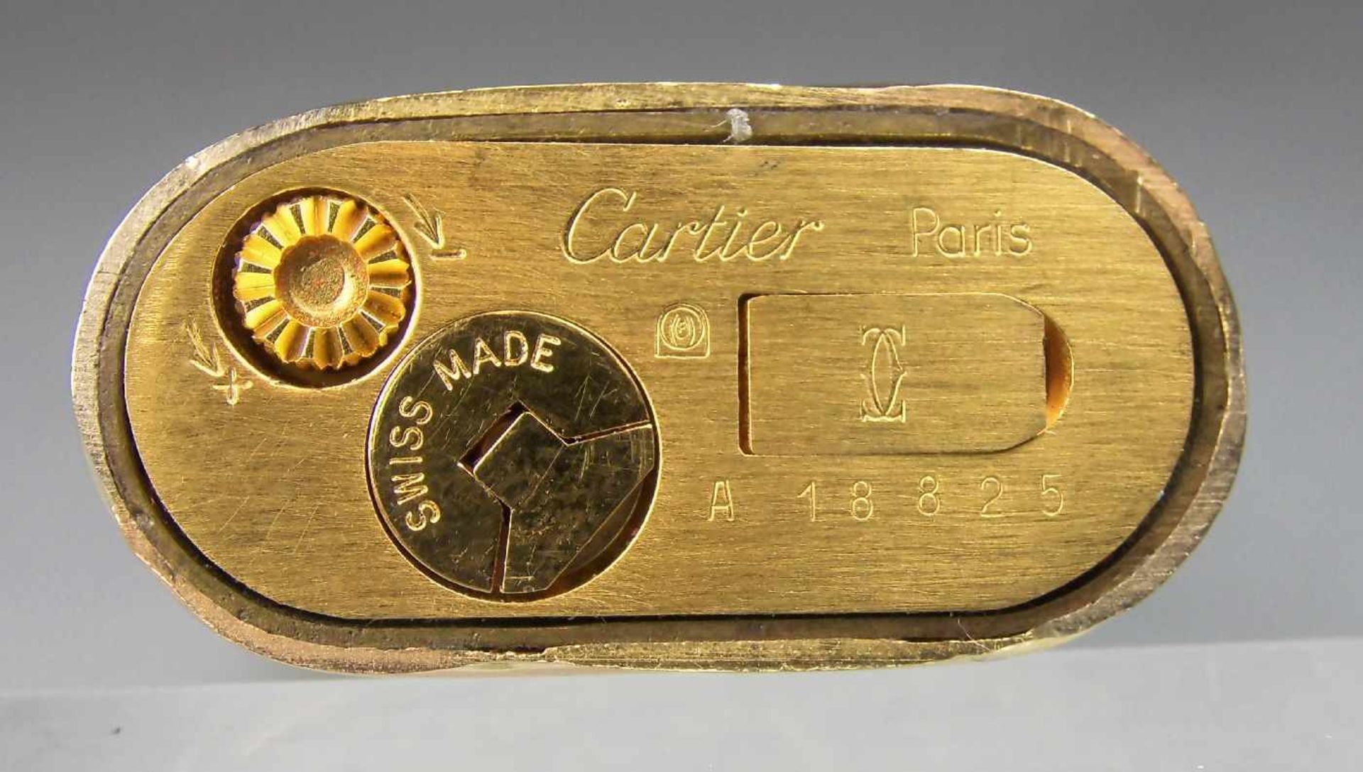 CARTIER FEUERZEUG / lighter, 750er Gold (insg. 91 g), Frankreich, unter dem Stand Firmenstempel " - Bild 4 aus 5