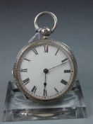 ENGLISCHE - SCHLÜSSELTASCHENUHR / open face pocket watch, London / England, 1876. Schlüsselaufzug (