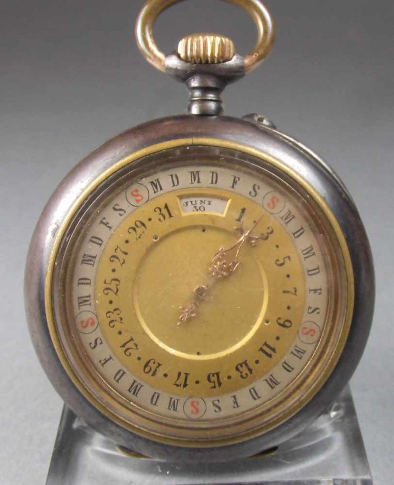 DOPPELKALENDER - TASCHENUHR / pocketwatch, J. Verhagen & Co., Köln, Ende 19. Jh. / Anfang 20. Jh.; - Bild 3 aus 5