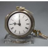 SPINDELTASCHENUHR / pocket watch, England / London / 1763, Schlüsselaufzug. Uhr mit Pair-Case-