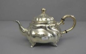 TEEKANNE / tea pot, 800er Silber (335 g), gepunzt mit Halbmond, Krone (deutsch), Feingehaltsangabe