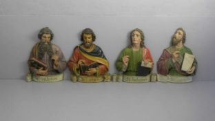4 EVANGELISTEN - RELIEFS, 19. Jh., Nazarenerstil, Eiche, als Halbfiguren und Hochrelief geschnitzt