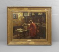 GAISSER, MAX (Augsburg 1857-1922 München), Gemälde / painting: "Geograph in seiner Studierstube", Öl