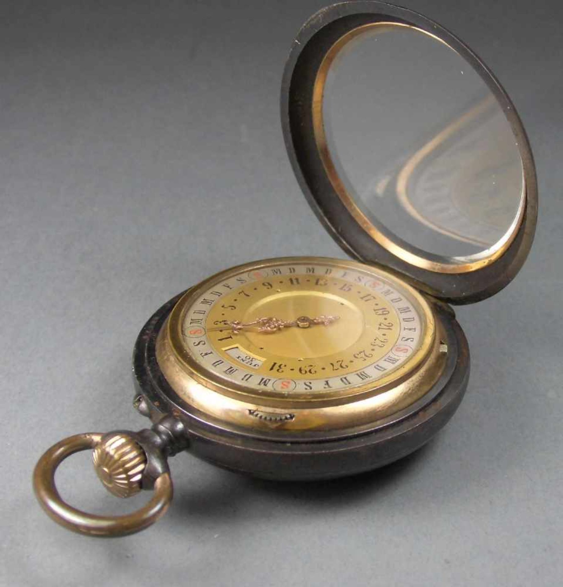 DOPPELKALENDER - TASCHENUHR / pocketwatch, J. Verhagen & Co., Köln, Ende 19. Jh. / Anfang 20. Jh.; - Bild 5 aus 5