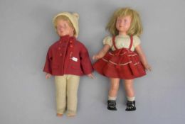PAAR SCHILDKRÖT PUPPEN / two dolls: "KÄTHE KRUSE - JUNGE und MÄDCHEN", 20. Jh., Schildkröt,