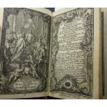 KLEINER HANDATLAS, AUGSBURG 1746 mit Kalender, allegorischen Kupferstichen und 12 teils