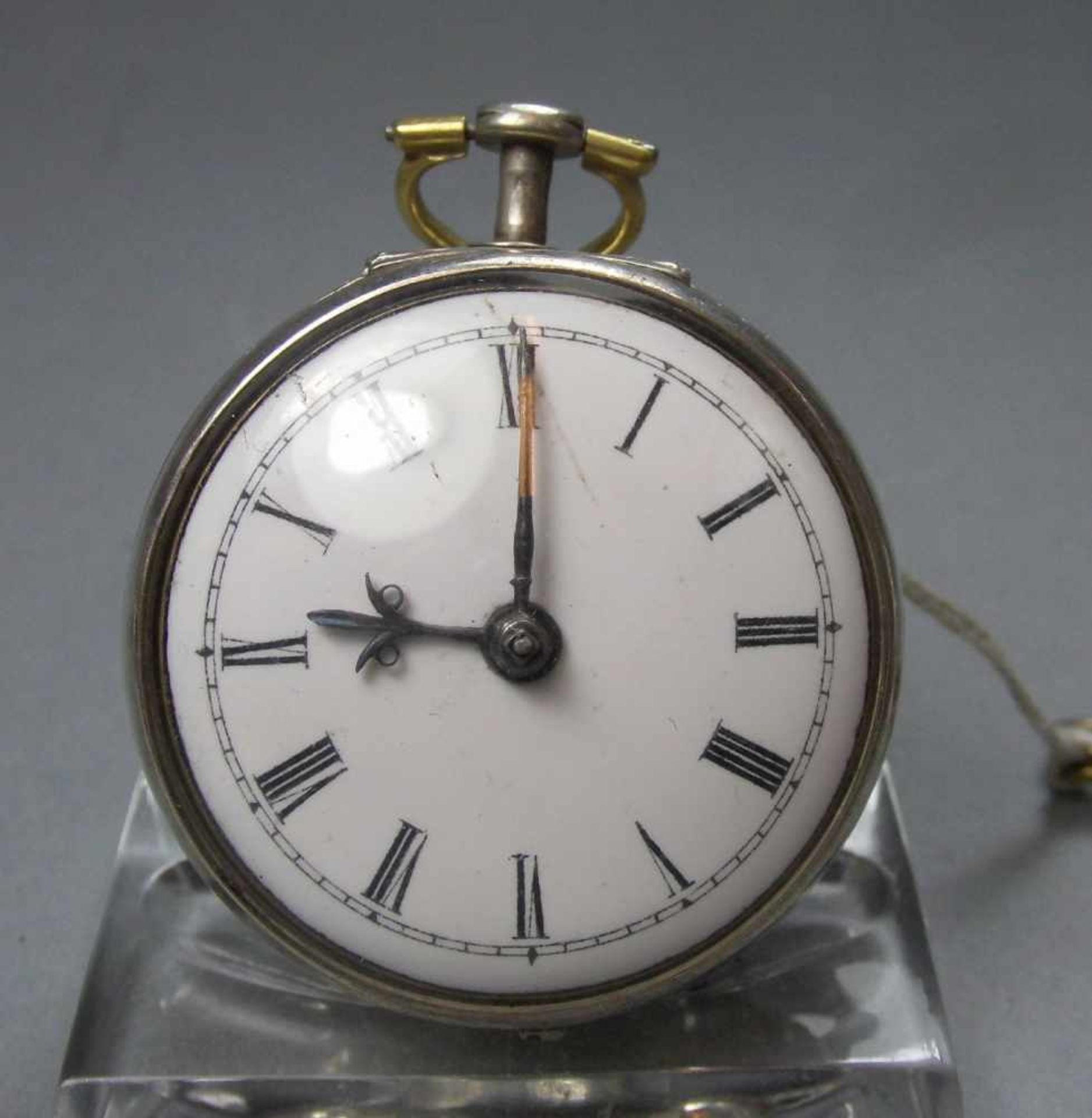 SPINDELTASCHENUHR / pocket watch, England / London / 1763, Schlüsselaufzug. Uhr mit Pair-Case- - Bild 6 aus 11