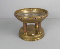 JUGENDSTIL - FUSSSCHALE / TAFELAUFSATZ / bowl on a stand / centerpiece, Messing und Kupfer, um 1900,