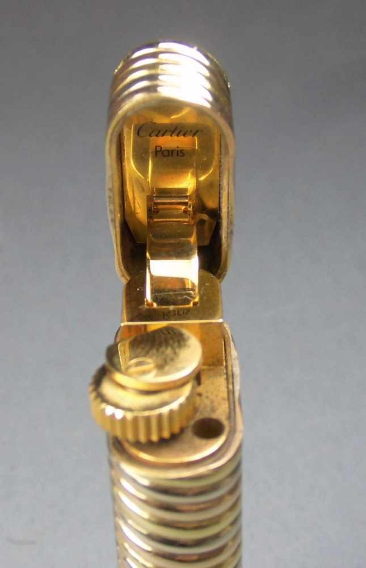 CARTIER FEUERZEUG / lighter, 750er Gold (insg. 91 g), Frankreich, unter dem Stand Firmenstempel " - Bild 3 aus 5