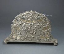 SERVIETTENHALTER / SERVIETTENSTÄNDER / napkin holder, 800er Silber (82 g), deutsch, gepunzt mit