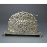 SERVIETTENHALTER / SERVIETTENSTÄNDER / napkin holder, 800er Silber (82 g), deutsch, gepunzt mit