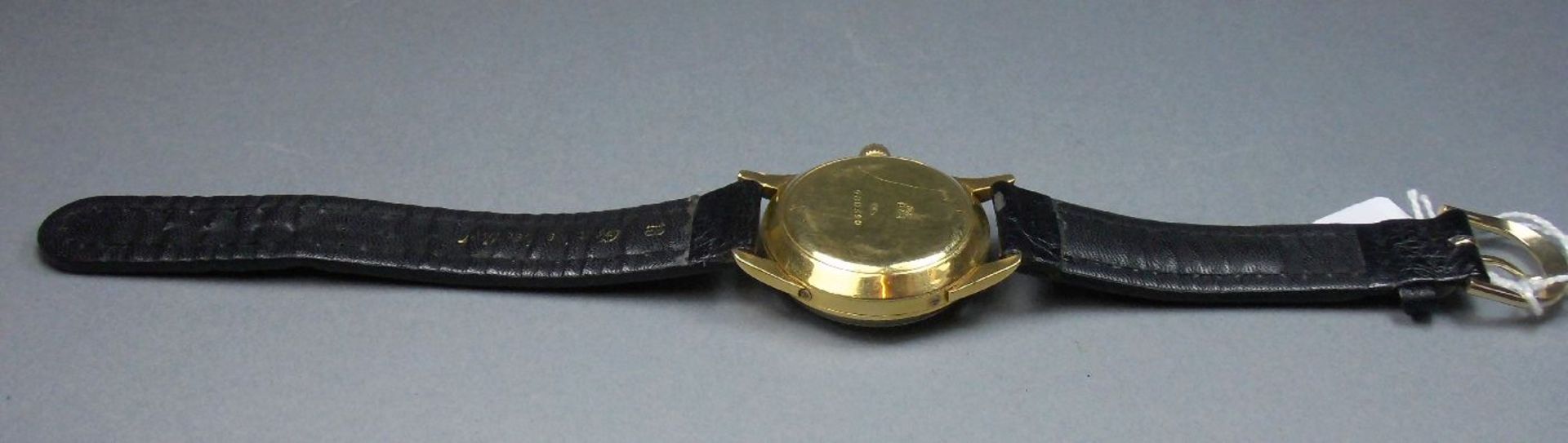 GOLDENE VINTAGE ARMBANDUHR / CHRONOGRAPH MIT VOLLKALENDER / wristwatch, Handaufzug, Manufaktur - Image 6 of 7