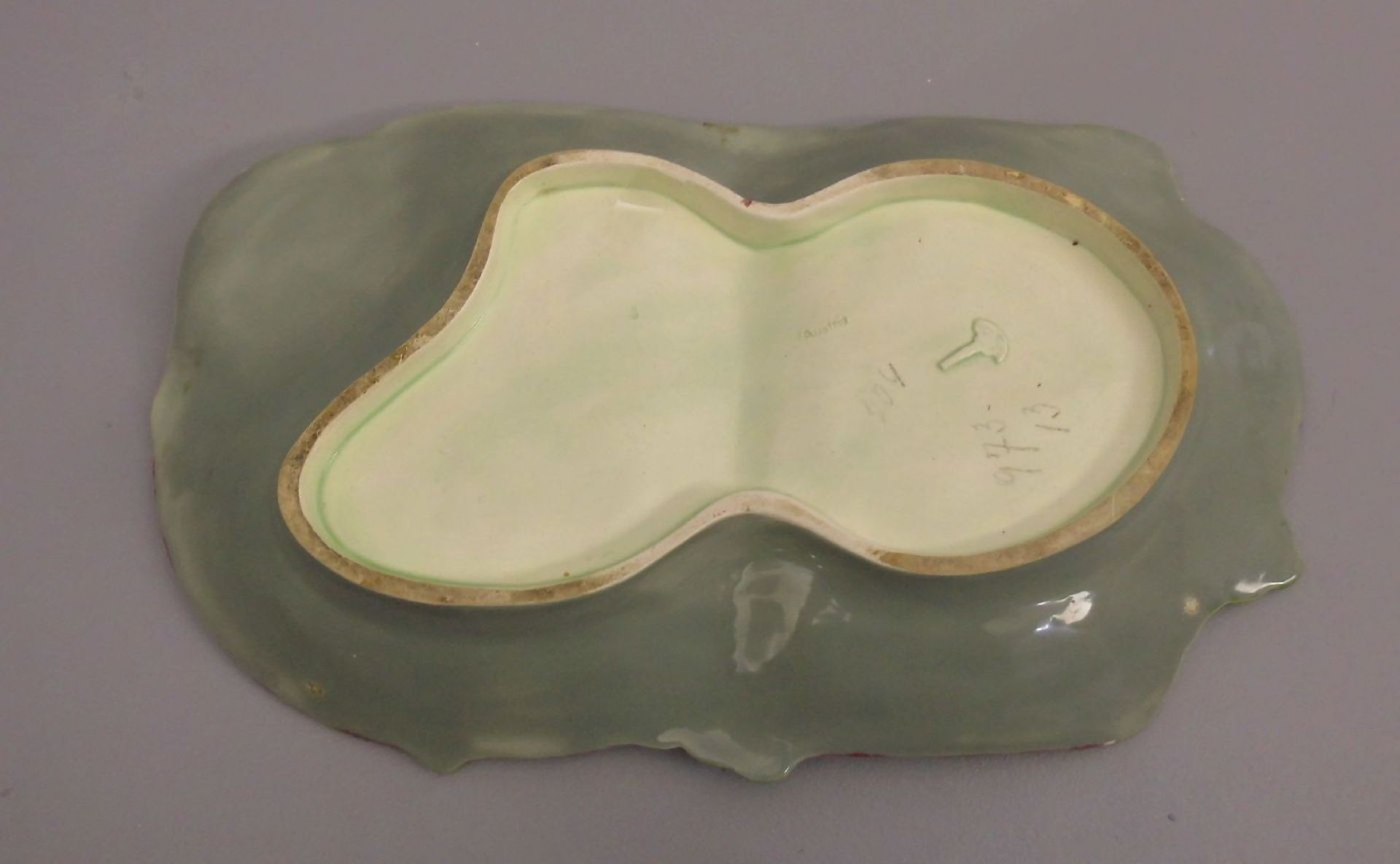 JUGENDSTIL - SCHALE / MENAGE / Art nouveau bowl, Majolika, Manufaktur Julius Dressler (1882-1945), - Bild 3 aus 4