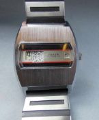 VINTAGE SCHEIBENUHR ANKER / UHR MIT DIGITALER ANZEIGE / wristwatch, Automatik-Uhr, 1970er Jahre,