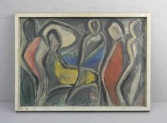 DICKE, HERBERT (1917-1964), Gemälde / painting: "Figurenkomposition", Öl auf Hartfaserplatte, u.