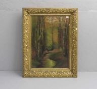 ANONYMUS (19./20. Jh.), Gemälde: "Bachlauf im Wald", Öl auf Leinwand / oil on canvas", 1. Hälfte 20.