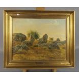 IRMINGER, VALDEMAR (1850-1938), Gemälde / painting: "Landschaft mit Großsteingrab / Hünensteine", Öl
