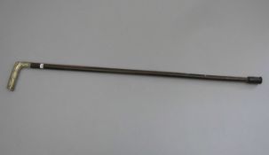 JUGENDSTIL - HANDSTOCK, art nouveau walking stick, Silberzinn - Montur mit stilisiertem