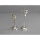 PAAR LEUCHTER / TISCHLEUCHTER / candle sticks, 925er Silber (mit beschwertem Fuss), gepunzt mit