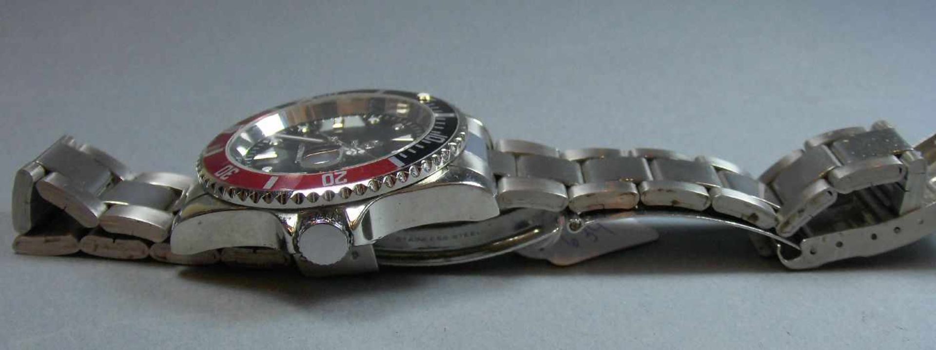 ARMBANDUHR : SEWOR / wristwatch, Automatik- Uhr. Rundes Stahlgehäuse mit Gliederarmband und - Bild 4 aus 6