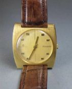 VINTAGE GOLD - ARMBANDUHR: GOLANA / wristwatch, Handaufzug, Manufaktur Golana / Schweiz. Eckiges