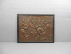 VIANA, V. (19./20. Jh.), Kupfer - Relief: "Bacchantische Szene", Hochrelief mit vielfiguriger Szene,
