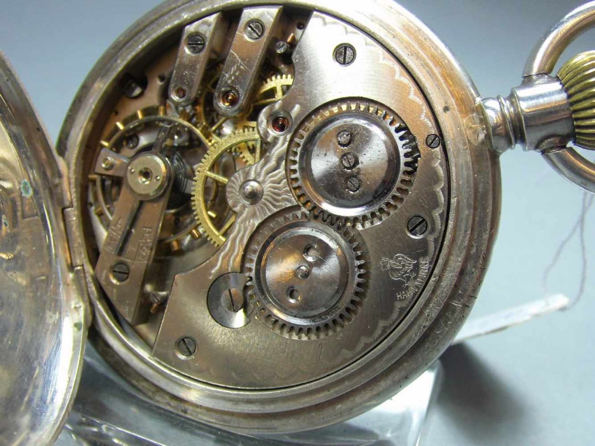 ASTRONOMISCHE SAVONETTE-TASCHENUHR / pocket watch, wohl Schweiz, Silbergehäuse (mit Säure - Bild 9 aus 9