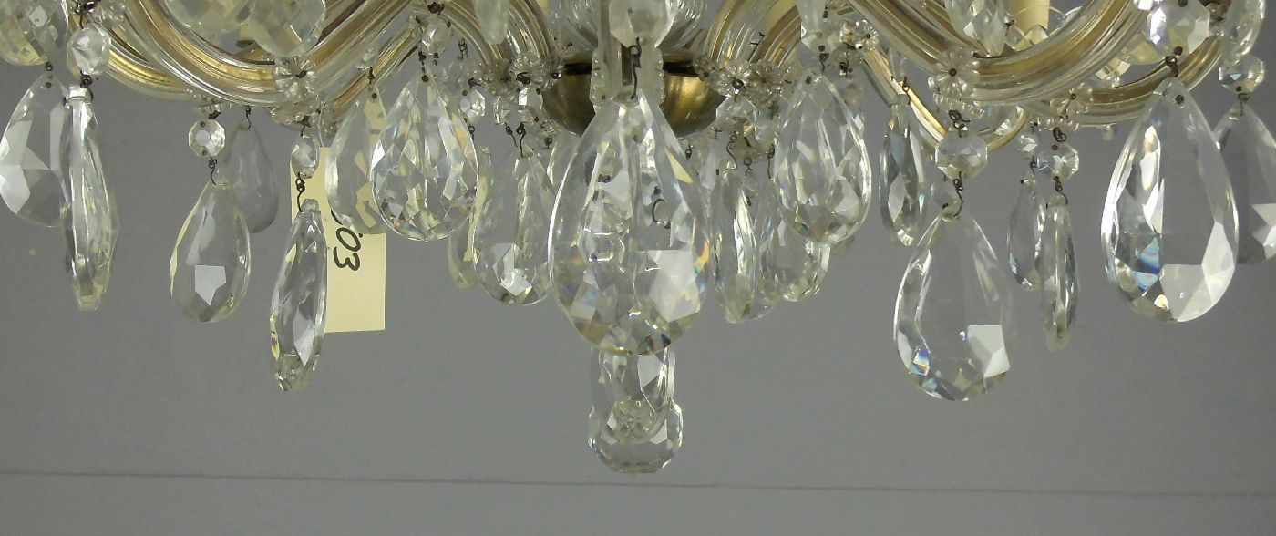 MARIA - THERESIA - LÜSTER / PRÄCHTIGER DECKENLEUCHTER / lamp, Glas mit Messingmonturen, 2. Hälfte - Image 2 of 3
