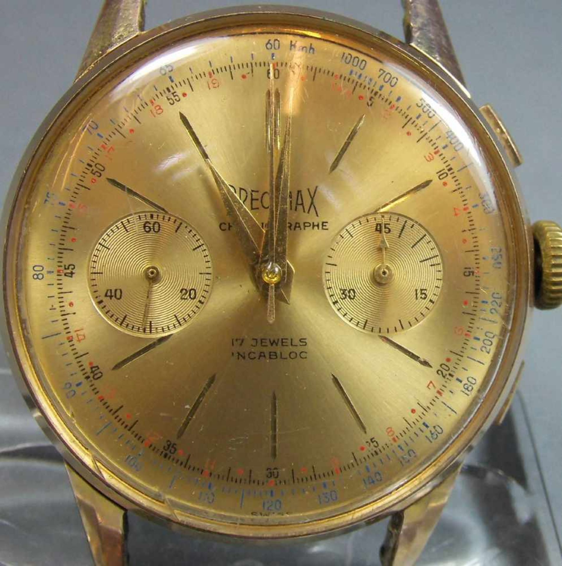 VINTAGE ARMBANDUHR - CHRONOGRAPH: PRECIMAX / wristwatch, Handaufzug, 1960/70er Jahre, Manufaktur - Image 2 of 6