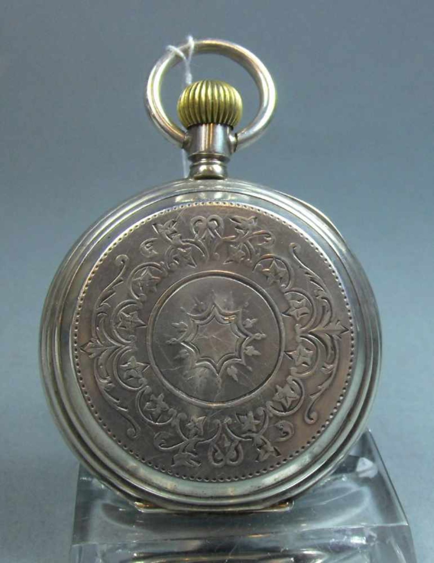 ASTRONOMISCHE SAVONETTE-TASCHENUHR / pocket watch, wohl Schweiz, Silbergehäuse (mit Säure - Bild 6 aus 9