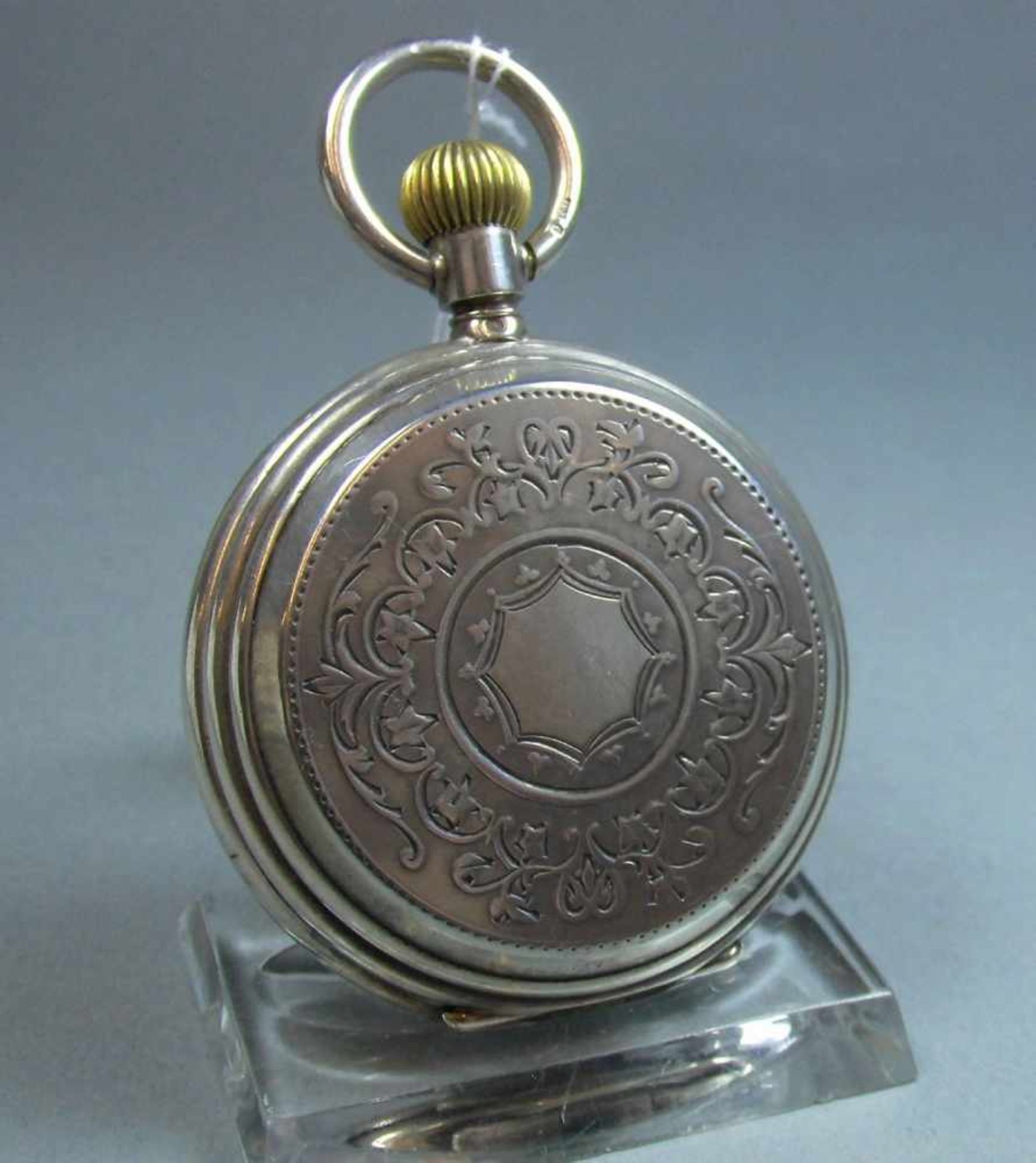 ASTRONOMISCHE SAVONETTE-TASCHENUHR / pocket watch, wohl Schweiz, Silbergehäuse (mit Säure - Bild 4 aus 9