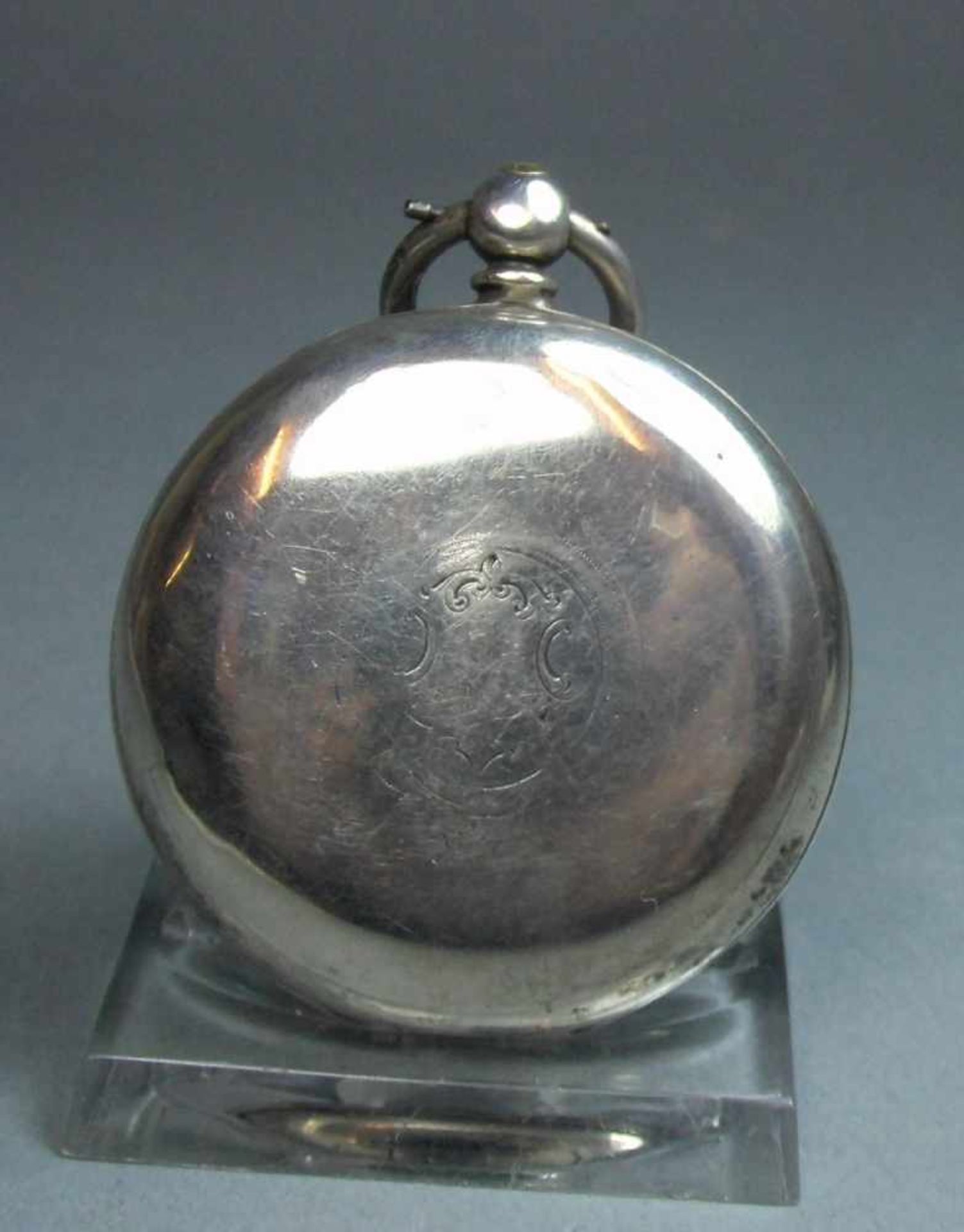 ENGLISCHE TASCHENUHR MIT SCHLÜSSELAUFZUG / SCHLÜSSELTASCHENUHR / open face pocket watch, - Image 3 of 9