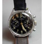 MILITÄR - ARMBANDUHR / FLIEGERCHRONOGRAPH: JUNGHANS - J88 - 688.70 / wristwatch, 1950/60er Jahre,