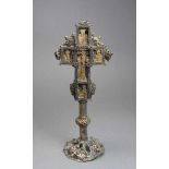 ORTHODOXES ALTARKREUZ / STANDKREUZ / orthodox altar cross, 18. Jh., Silber und Buchsbaum (