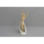 PORZELLANFIGUR / porcelainfigure: "Tänzerin / Erotische Tänzerin", Art déco, um 1930/40.