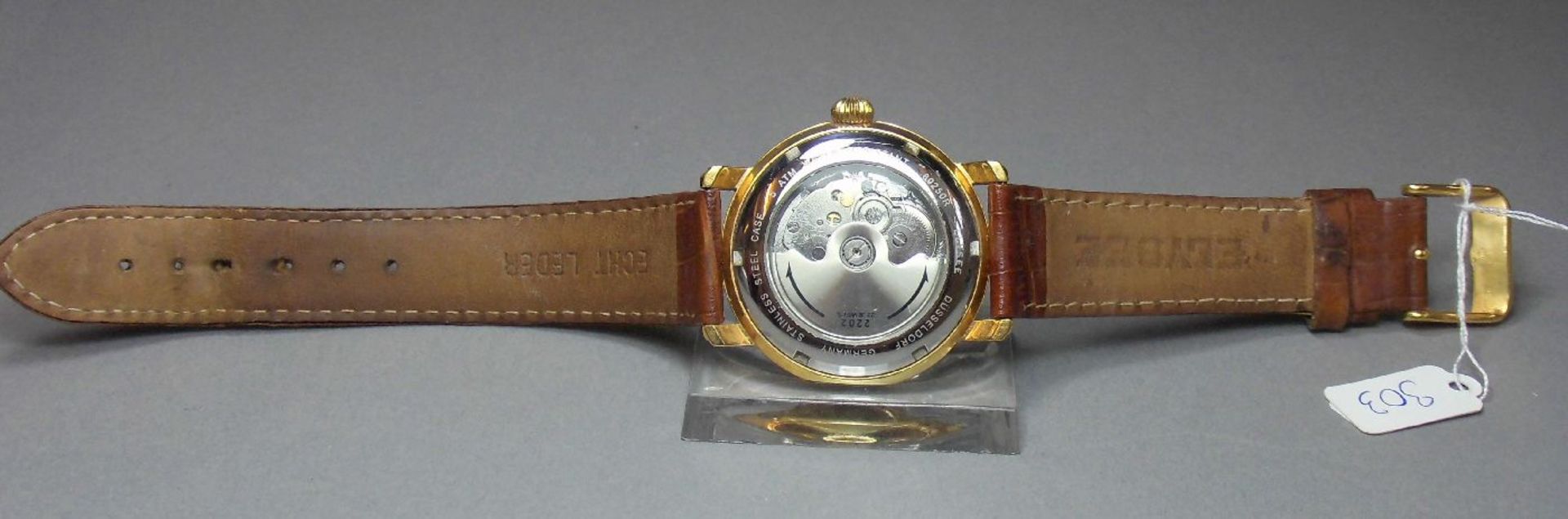 ARMBANDUHR / wristwatch, ELYSEE Uhren GmbH / Deutschland. Rundes goldfarbenes Edelstahlgehäuse mit - Image 7 of 7
