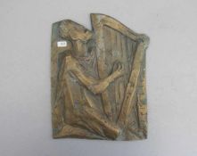 KRAUTWALD, JOSEPH (Borkenstadt / Oberschlesien 1914-2003 Rheine), Relief: "Harfespieler / David",