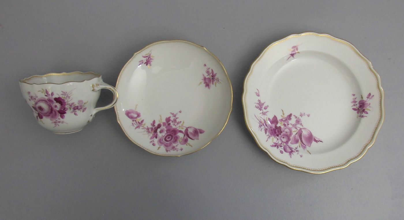 KAFFEE - ODER TEE - SERVICE / coffee or tea set, Porzellan, Manufaktur Meissen, unterglasurblaue - Bild 5 aus 6