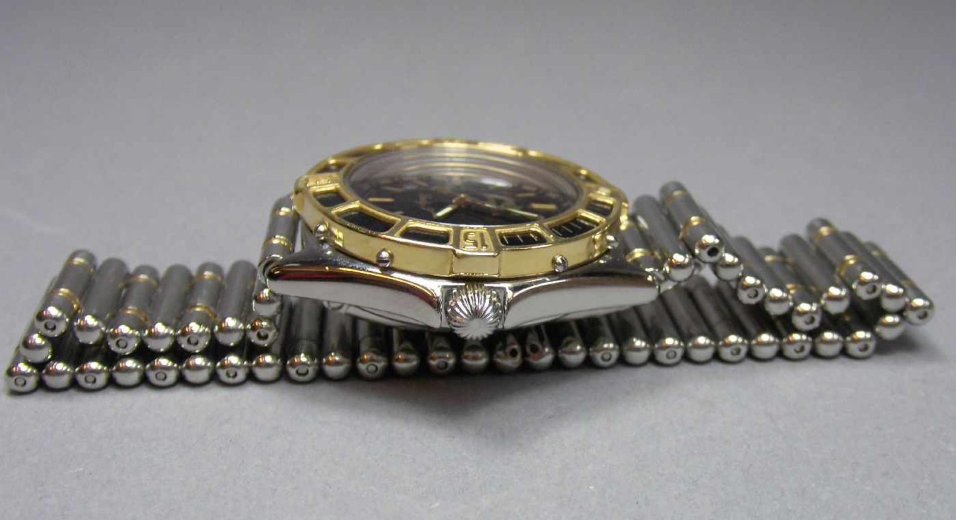 BREITLING "LADY J" ARMBANDUHR / wristwatch, Schweiz. Verschraubtes Stahlgehäuse mit drehbarer - Image 8 of 11