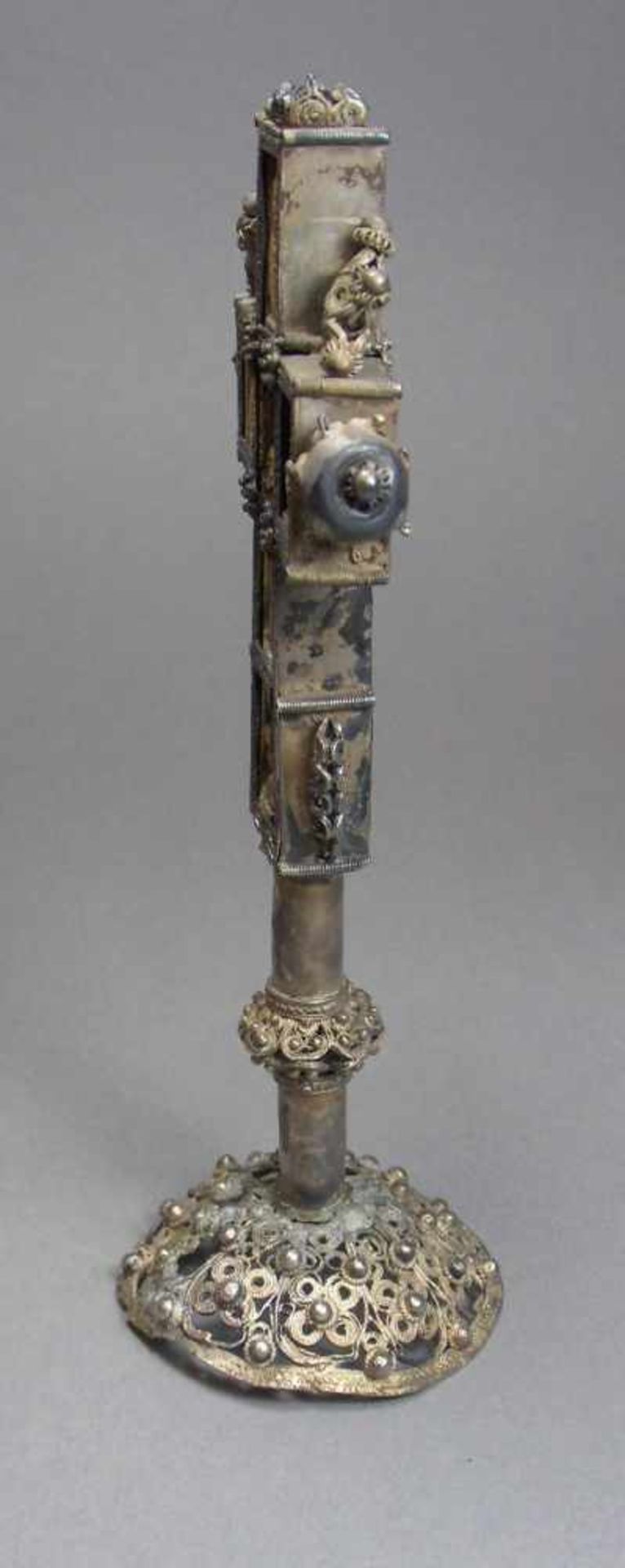 ORTHODOXES ALTARKREUZ / STANDKREUZ / orthodox altar cross, 18. Jh., Silber und Buchsbaum ( - Bild 7 aus 11